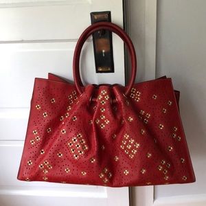 Oscar de la Renta large leather handbag